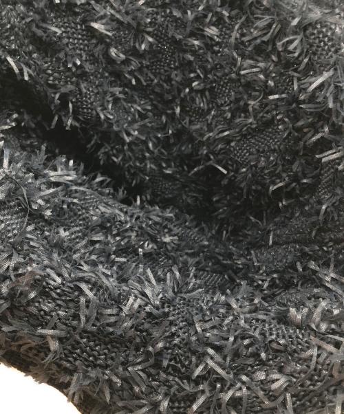 NKNIT（エヌニット）NKNIT (ンニット) fringe knit big bag ネイビーの古着・服飾アイテム