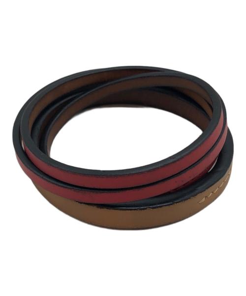 LOEWE（ロエベ）LOEWE (ロエベ) ダブルバングルセット レッド×ブラウンの古着・服飾アイテム