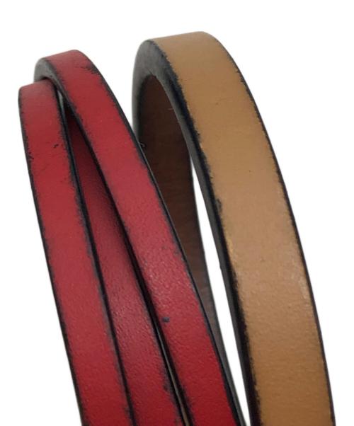 LOEWE（ロエベ）LOEWE (ロエベ) ダブルバングルセット レッド×ブラウンの古着・服飾アイテム