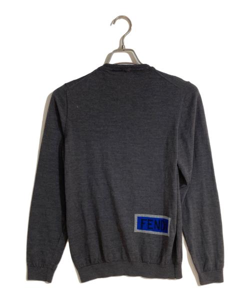 FENDI（フェンディ）FENDI (フェンディ) LOVEクルーネックニット グレー サイズ:44の古着・服飾アイテム