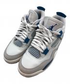 NIKEナイキ）の古着「AIR JORDAN 4 RETRO MILITARY BLUE off white／ エアジョーダン 4 レトロ オフ-ホワイト/ミリタリーブルー」｜グレー×ブルー