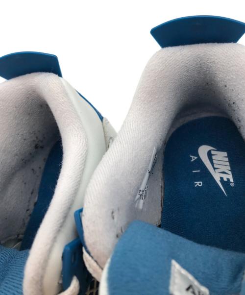 NIKE（ナイキ）NIKE (ナイキ) AIR JORDAN 4 RETRO MILITARY BLUE off white／ エアジョーダン 4 レトロ オフ-ホワイト/ミリタリーブルー グレー×ブルー サイズ:２7.5cmの古着・服飾アイテム