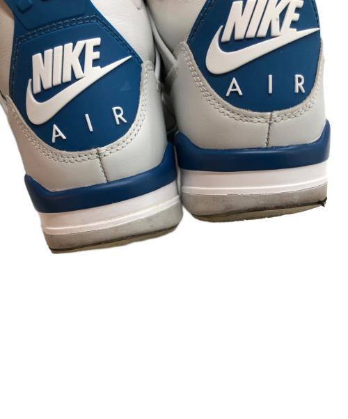 NIKE（ナイキ）NIKE (ナイキ) AIR JORDAN 4 RETRO MILITARY BLUE off white／ エアジョーダン 4 レトロ オフ-ホワイト/ミリタリーブルー グレー×ブルー サイズ:２7.5cmの古着・服飾アイテム