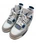 NIKE（ナイキ）の古着「AIR JORDAN 4 RETRO MILITARY BLUE off white／ エアジョーダン 4 レトロ オフ-ホワイト/ミリタリーブルー」｜グレー×ブルー