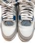 中古・古着 NIKE (ナイキ) AIR JORDAN 4 RETRO MILITARY BLUE off white／ エアジョーダン 4 レトロ オフ-ホワイト/ミリタリーブルー グレー×ブルー サイズ:２7.5cm：14000円