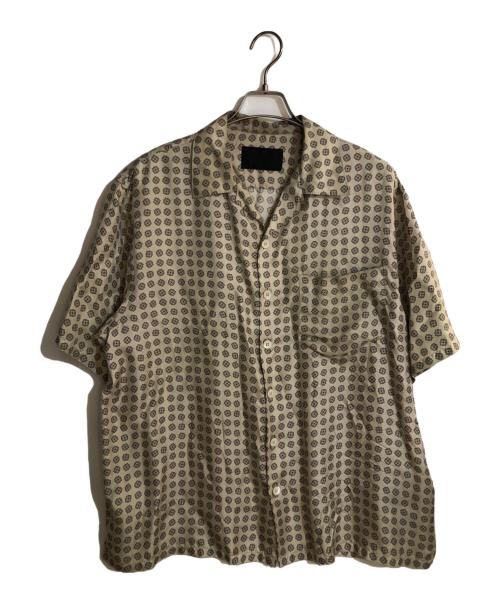 PRADA（プラダ）PRADA (プラダ) 総柄シルク半袖シャツ ベージュ サイズ:XLの古着・服飾アイテム