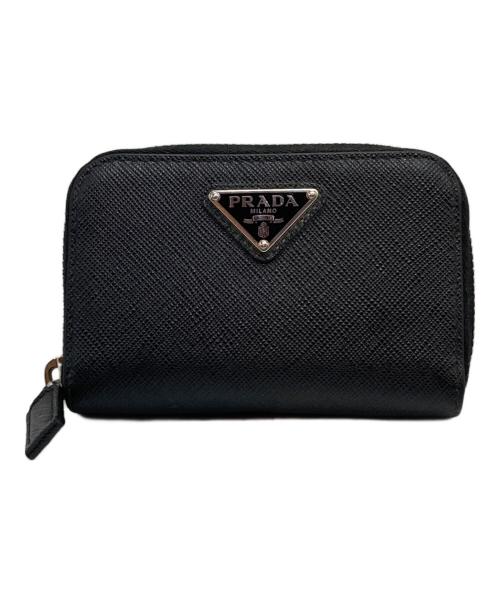 PRADA（プラダ）PRADA (プラダ) サフィアーノトライアングル コインケース ブラックの古着・服飾アイテム