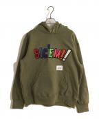 SUPREME×WTAPSシュプリーム×ダブルタップス）の古着「Sic’em! Hooded Sweatshirt/シリエム フーディー スウェットシャツ」｜グリーン
