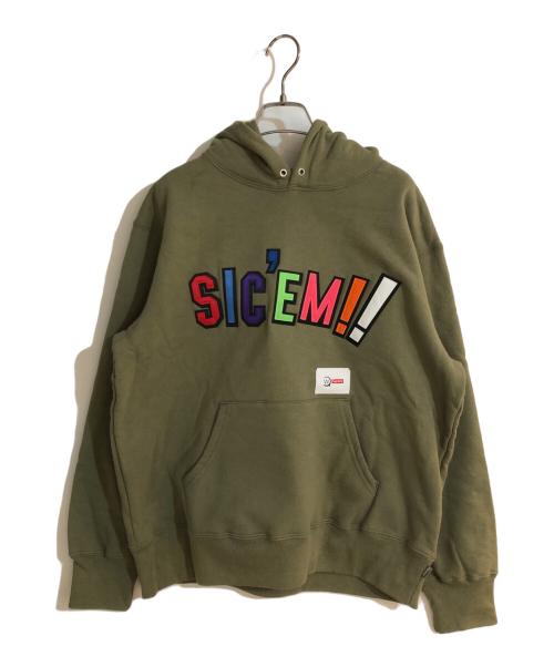SUPREME（シュプリーム）Supreme (シュプリーム) WTAPS (ダブルタップス) Sic’em! Hooded Sweatshirt/シリエム フーディー スウェットシャツ グリーン サイズ:Sの古着・服飾アイテム
