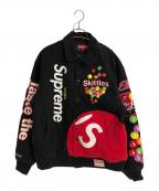 SUPREME×MITCHELL & NESSシュプリーム×ミッチェルアンドネス）の古着「SKITTLES VARSITY JACKET」｜ブラック