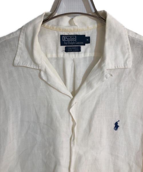 POLO RALPH LAUREN（ポロ・ラルフローレン）POLO RALPH LAUREN (ポロ・ラルフローレン) CALDWELL リネン半袖シャツ ホワイト サイズ:Mの古着・服飾アイテム