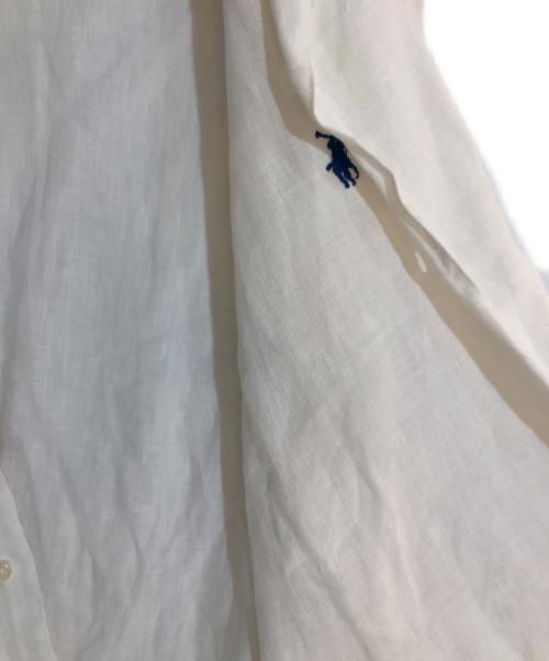 POLO RALPH LAUREN（ポロ・ラルフローレン）POLO RALPH LAUREN (ポロ・ラルフローレン) CALDWELL リネン半袖シャツ ホワイト サイズ:Mの古着・服飾アイテム
