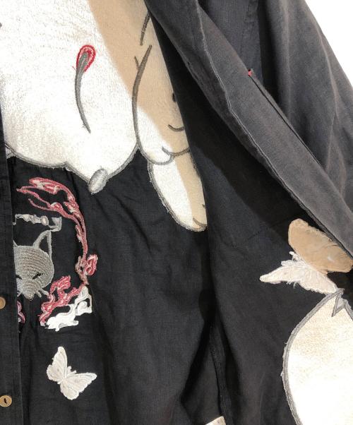 KON JAKU（コンジャク）KON JAKU (コンジャク) スカシャツ ブラック サイズ:Mの古着・服飾アイテム