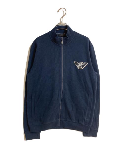EMPORIO ARMANI（エンポリオ アルマーニ）EMPORIO ARMANI (エンポリオアルマーニ) コーデュロイ フリース フルジップ ジャケット ネイビー サイズ:Mの古着・服飾アイテム