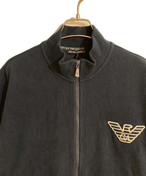 EMPORIO ARMANI（エンポリオ アルマーニ）EMPORIO ARMANI (エンポリオアルマーニ) コーデュロイ フリース フルジップ ジャケット ネイビー サイズ:Mの古着・服飾アイテム