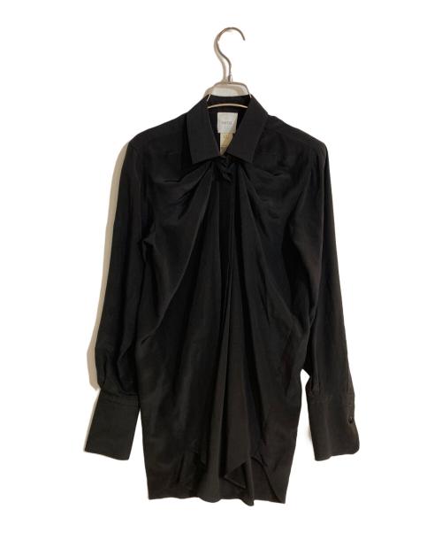 patou（パトゥ）Patou (パトゥ) アイコニックドレープシルクブラウス ブラック サイズ:Ｓの古着・服飾アイテム