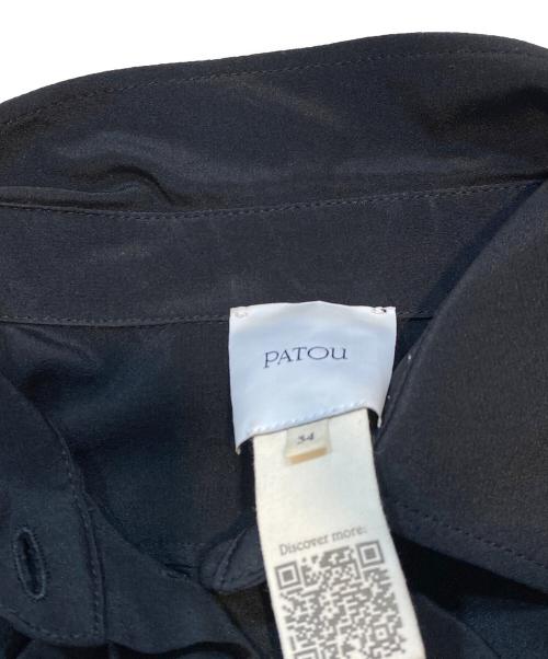 patou（パトゥ）Patou (パトゥ) アイコニックドレープシルクブラウス ブラック サイズ:Ｓの古着・服飾アイテム
