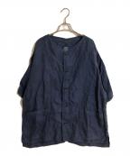 Porter Classicポータークラシック）の古着「LINEN BASEBALL SHIRT/リネンベースボールシャツ」｜ネイビー