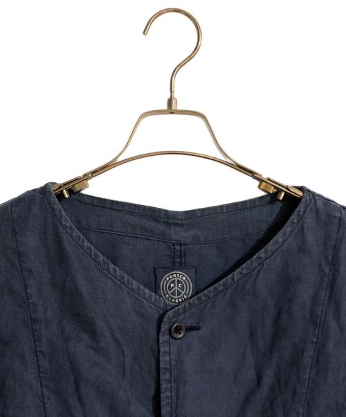 Porter Classic（ポータークラシック）Porter Classic (ポータークラシック) LINEN BASEBALL SHIRT/リネンベースボールシャツ ネイビー サイズ:３の古着・服飾アイテム