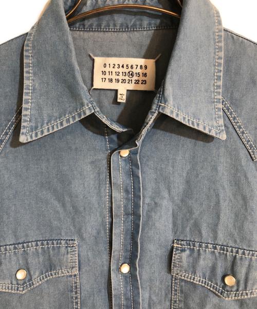 Maison Margiela（メゾンマルジェラ）Maison Margiela (メゾンマルジェラ) コットンウエスタンシャツ スカイブルー サイズ:41の古着・服飾アイテム