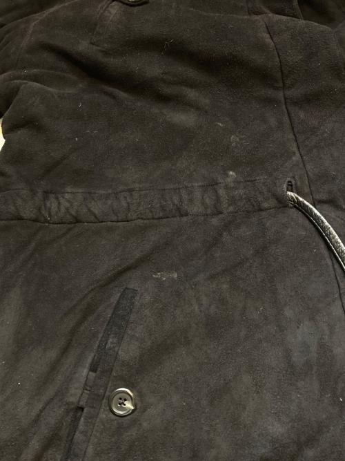 Chloe（クロエ）Chloe (クロエ) ドローストーリングラムレザースウェードコート ブラック サイズ:Ｌの古着・服飾アイテム