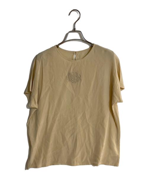 Christian Dior（クリスチャン ディオール）Christian Dior (クリスチャン ディオール) シルクエンブロイダリーブラウス アイボリー サイズ:Mの古着・服飾アイテム