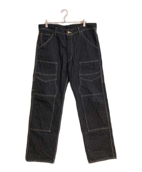 EIGHT G（エイトジー）EIGHT G (エイトジー) Double Knee Wabash Stripe Painter's Pants（ダブルニーウォバッシュ ストライプ ペインターズパンツ） インディゴ サイズ:Ｗ38×Ｌ34 未使用品の古着・服飾アイテム