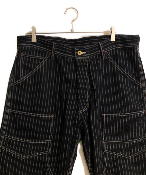 EIGHT G（エイトジー）EIGHT G (エイトジー) Double Knee Wabash Stripe Painter's Pants（ダブルニーウォバッシュ ストライプ ペインターズパンツ） インディゴ サイズ:Ｗ38×Ｌ34 未使用品の古着・服飾アイテム