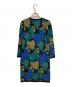 Yves Saint Laurent (イヴサンローラン) 総柄ニットワンピース ブルー サイズ:M：3500円