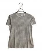 CELINEセリーヌ）の古着「マカダムロゴプリントカットソー」｜ホワイト×グレー