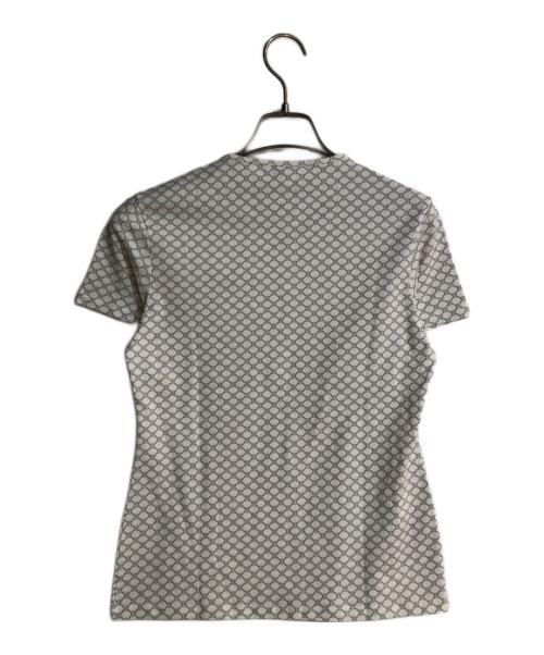 CELINE（セリーヌ）CELINE (セリーヌ) マカダムロゴプリントカットソー ホワイト×グレー サイズ:Ｌの古着・服飾アイテム