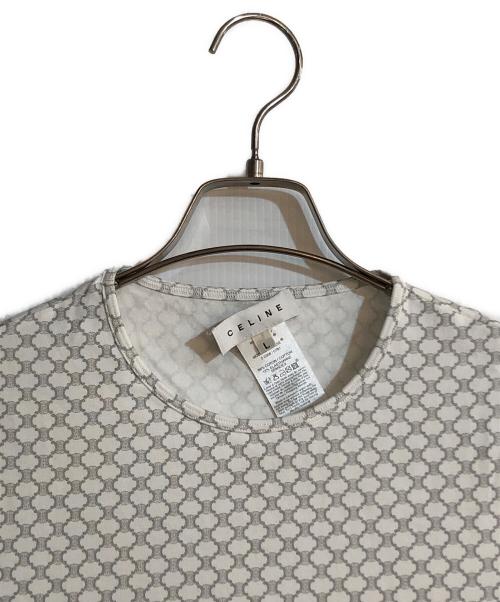 CELINE（セリーヌ）CELINE (セリーヌ) マカダムロゴプリントカットソー ホワイト×グレー サイズ:Ｌの古着・服飾アイテム