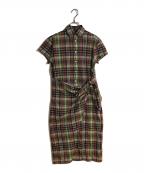 POLO RALPH LAURENポロ・ラルフローレン）の古着「マドラスチェックベルテッドシャツワンピース」｜マルチカラー