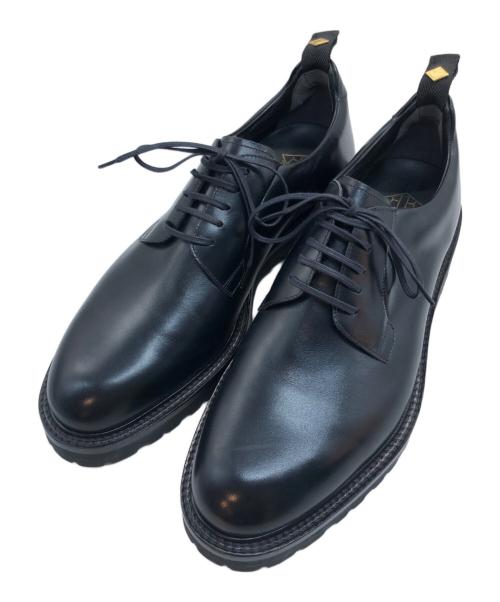 W.H（ダブルエイチ）W.H (ダブルエイチ) プレーントゥシューズ ブラック サイズ:9の古着・服飾アイテム