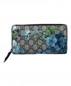 GUCCIグッチ）の古着「GG Bloomsラウンドファスナー財布」｜ブラック