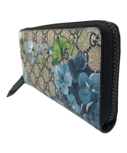GUCCI（グッチ）GUCCI (グッチ) GG Bloomsラウンドファスナー財布 ブラックの古着・服飾アイテム