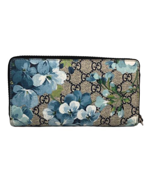 GUCCI（グッチ）GUCCI (グッチ) GG Bloomsラウンドファスナー財布 ブラックの古着・服飾アイテム