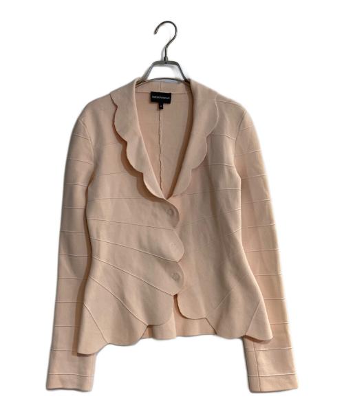 EMPORIO ARMANI（エンポリオ アルマーニ）EMPORIO ARMANI (エンポリオ アルマーニ) ニットジャケット ピンク サイズ:40の古着・服飾アイテム