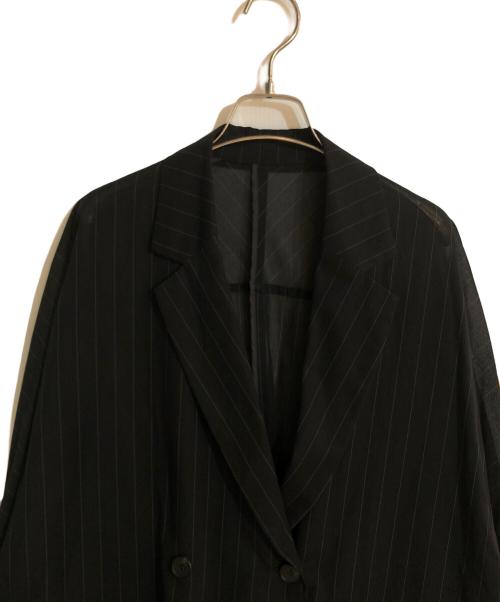 journal standard L'essage（ジャーナルスタンダード レサージュ）journal standard L'essage (ジャーナルスタンダード レサージュ) シアーストライプ/ムジ ドルマンジャケット ブラック サイズ:不明の古着・服飾アイテム