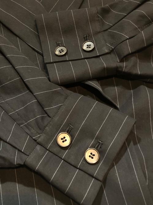 journal standard L'essage（ジャーナルスタンダード レサージュ）journal standard L'essage (ジャーナルスタンダード レサージュ) シアーストライプ/ムジ ドルマンジャケット ブラック サイズ:不明の古着・服飾アイテム