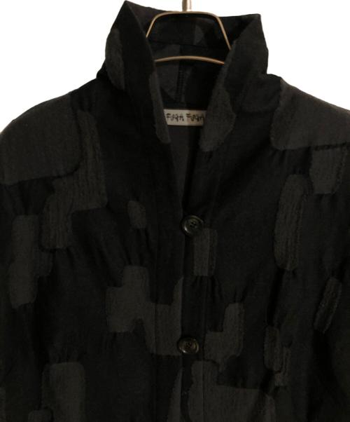 FUGA FUGA（フーガフーガ）FUGA FUGA (フーガフーガ) ショールカラーパッチワークコート ブラック×グレー サイズ:FREEの古着・服飾アイテム