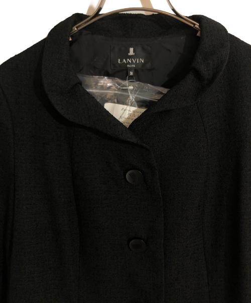 LANVIN NOIR（ランバン ノワール）LANVIN NOIR (ランバン ノワール) ツイードライクショールカラーコート ブラック サイズ:Mの古着・服飾アイテム