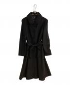 LANVIN NOIRランバン ノワール）の古着「カシミヤ混ラウンドカラーロングコート」｜ブラック