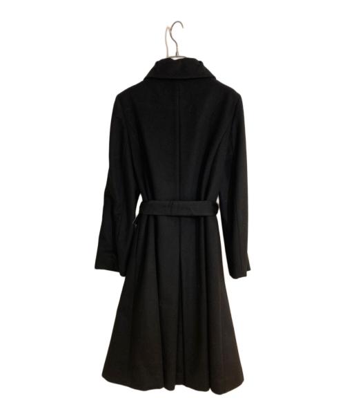 LANVIN NOIR（ランバン ノワール）LANVIN NOIR (ランバン ノワール) カシミヤ混ラウンドカラーロングコート ブラック サイズ:Mの古着・服飾アイテム