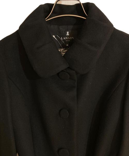 LANVIN NOIR（ランバン ノワール）LANVIN NOIR (ランバン ノワール) カシミヤ混ラウンドカラーロングコート ブラック サイズ:Mの古着・服飾アイテム