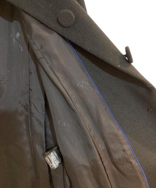 LANVIN NOIR（ランバン ノワール）LANVIN NOIR (ランバン ノワール) カシミヤ混ラウンドカラーロングコート ブラック サイズ:Mの古着・服飾アイテム