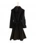 LANVIN NOIR（ランバン ノワール）の古着「カシミヤ混ラウンドカラーロングコート」｜ブラック