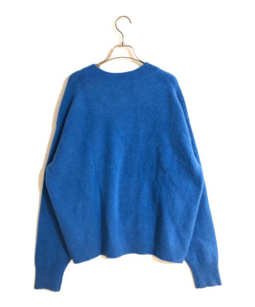 H BEAUTY&YOUTH（エイチ ビューティー&ユース）H BEAUTY&YOUTH (エイチ ビューティー&ユース) チャイニーズラクーンカシミヤ ニットプルオーバー ブルー サイズ:FREE 未使用品の古着・服飾アイテム