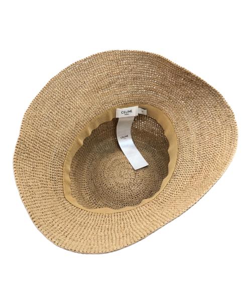 CELINE（セリーヌ）CELINE (セリーヌ) トリオンフバケットハット ラフィア ハニー/クリーム サイズ:1の古着・服飾アイテム
