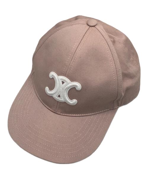 CELINE（セリーヌ）CELINE (セリーヌ) トリオンフ ベースボールキャップ / ウォッシュドコットン ブラッシュの古着・服飾アイテム